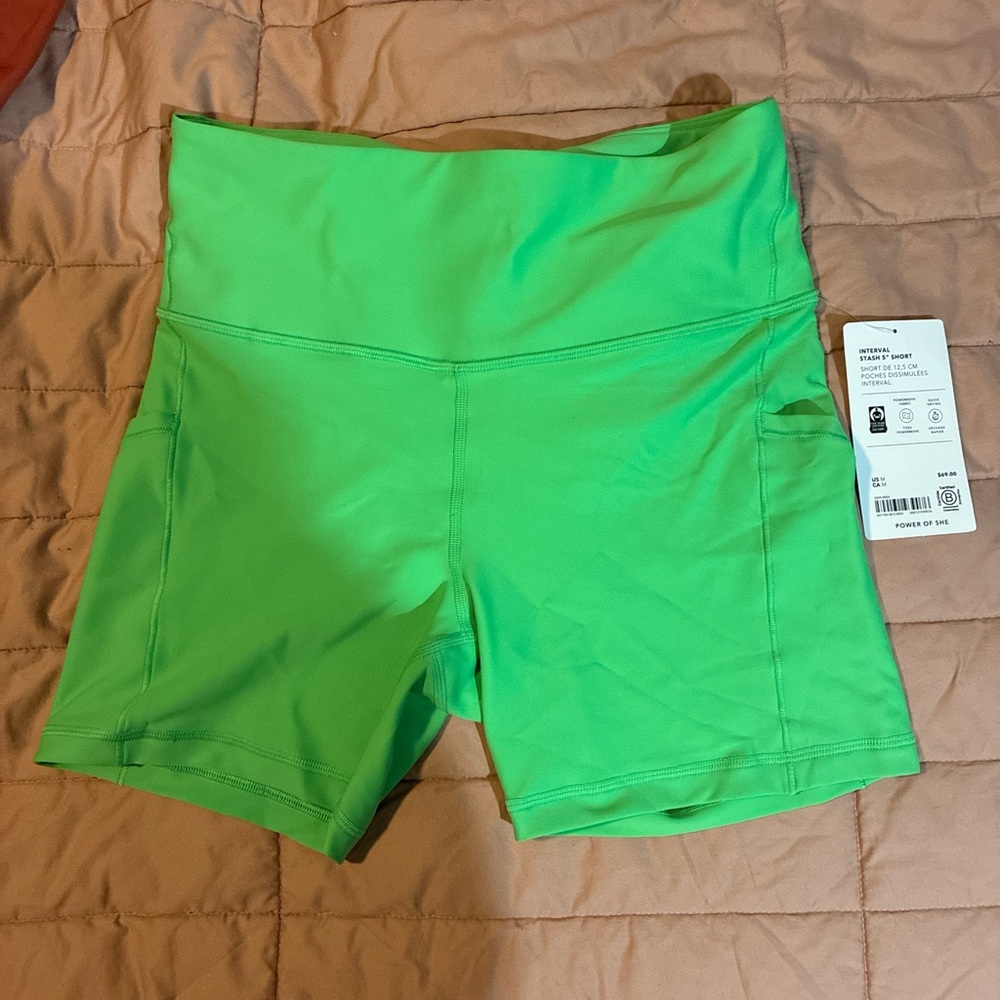 Athleta High Waist Green Women's biker Shorts